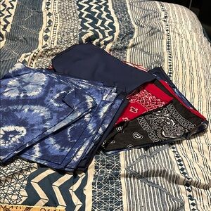 Assorted Bandana Set in Blue, Red, and Black